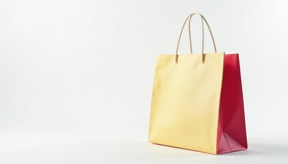 Stylish canvas shopping bag, white background , casual, canvas bag, canvas texture