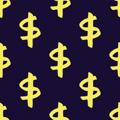 Seamless pattern with dollar currency symbol for decorative print, wrapping paper, greeting cards, wallpaper and fabric