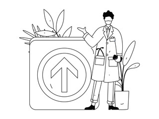 Medical characters fighting the epidemic flat vector concept operation hand drawn illustration
