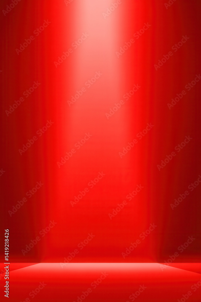 Aufkleber a vibrant red backdrop illuminated by a soft spotlight, creating depth and a sense of warmth