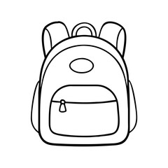 kid s backpack icon, kid s backpack line art - simple line art of kid s backpack, perfect for kid s backpack logos and icons