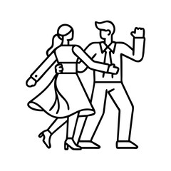 latin dance couple icon, latin dance couple line art - simple line art of latin dance couple, perfect for latin dance couple logos and icons