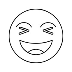laughing face with wide mouth icon, laughing face with wide mouth line art - simple line art of laughing face with wide mouth, perfect for laughing face with wide mouth logos and icons