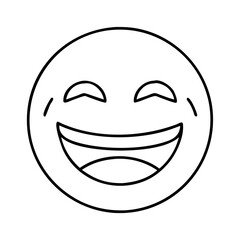 laughing face with wide mouth icon, laughing face with wide mouth line art - simple line art of laughing face with wide mouth, perfect for laughing face with wide mouth logos and icons
