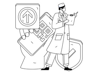 Medical characters fighting the epidemic flat vector concept operation hand drawn illustration
