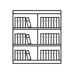library aisle icon, library aisle line art - simple line art of library aisle, perfect for library aisle logos and icons