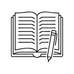 literature text icon, literature text line art - simple line art of literature text, perfect for literature text logos and icons