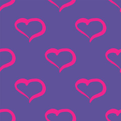 Seamless pattern with hand drawn heart doodle for decorative print, wrapping paper, greeting cards and fabric