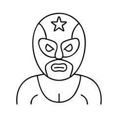lucha libre wrestler icon, lucha libre wrestler line art - simple line art of lucha libre wrestler, perfect for lucha libre wrestler logos and icons