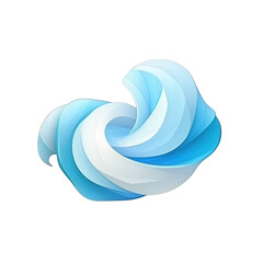 Abstract wave design in shades of blue and white, symbolizing fluidity and motion, suitable for backgrounds and digital art , isolated on white or transparent png