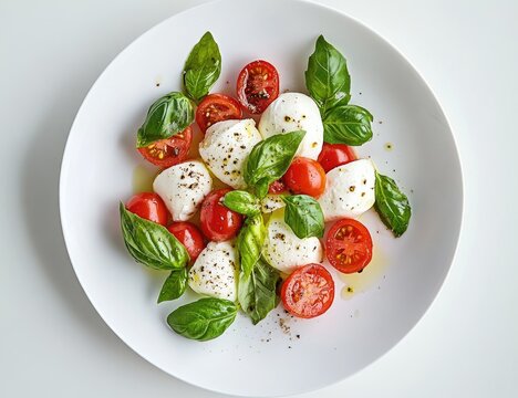 Fresh mozzarella, cherry tomatoes, and basil salad (1)
