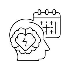 mental health day icon, mental health day line art - simple line art of mental health day, perfect for mental health day logos and icons