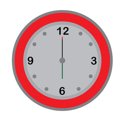 Time 6:30 wall clock on white background