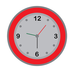 Half past 9 - clock on white background