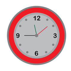 Quarter to 12 - clock on white background