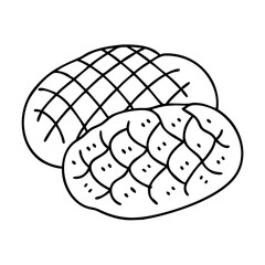 mexican bread pan dulce icon, mexican bread pan dulce line art - simple line art of mexican bread pan dulce, perfect for mexican bread pan dulce logos and icons