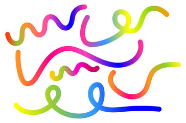 Set of  rainbow gradient lines