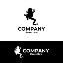Fototapeta premium frog silhouette logo vector design