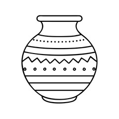 mexican pottery vase icon, mexican pottery vase line art - simple line art of mexican pottery vase, perfect for mexican pottery vase logos and icons