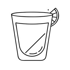 mezcal shot glass icon, mezcal shot glass line art - simple line art of mezcal shot glass, perfect for mezcal shot glass logos and icons