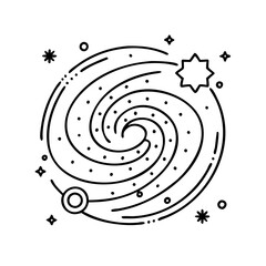milky way icon, milky way line art - simple line art of milky way, perfect for milky way logos and icons