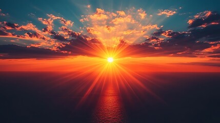 Fototapeta premium Dramatic Sunset over Water