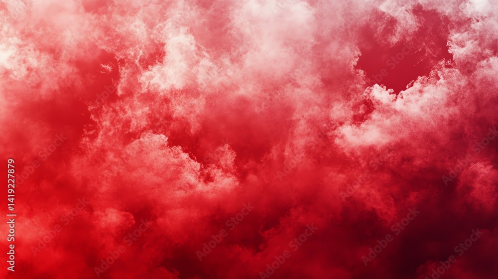 Poster fiery red and white clouds create a dramatic textured sky perfect for backgrounds or design projects