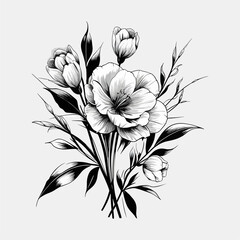 black and white flower