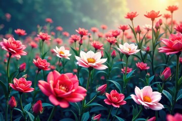 Subtle floral motif endlessly repeats, creating a flowing, unified field , floral, vector