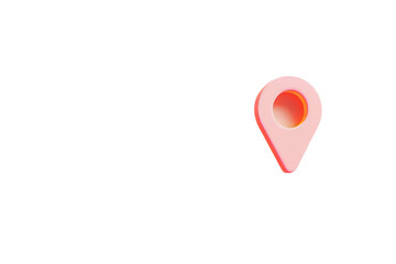 Pin Location 3D Render Isolated on Transparent Background