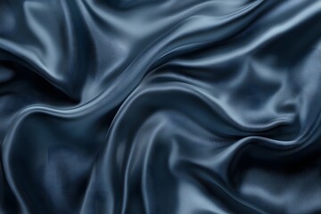 Obraz premium Elegant Draped Dark Blue Silk Fabric Texture Background