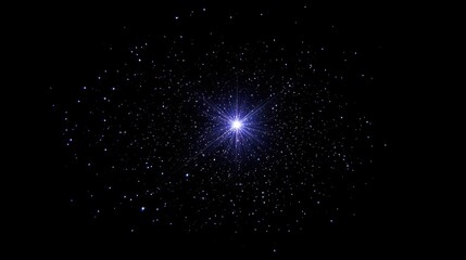 Obraz premium Cosmic explosion, brilliant light source surrounded by glittering particles