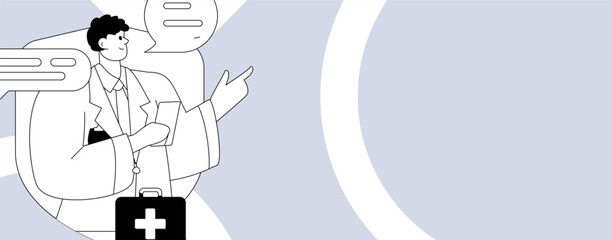 Medical characters fighting the epidemic flat vector concept operation hand drawn illustration
