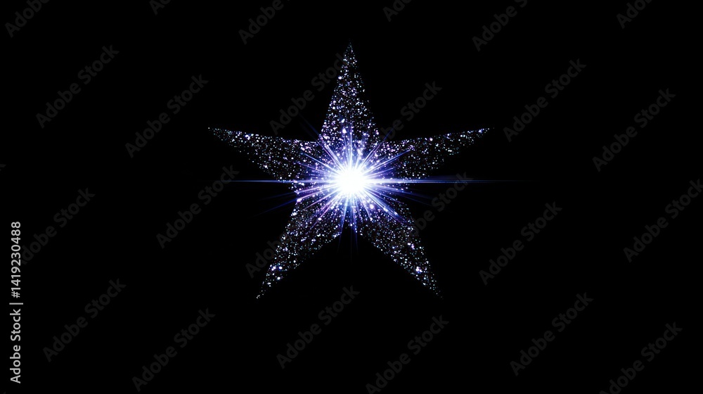 Poster sparkling five-pointed star graphic design
