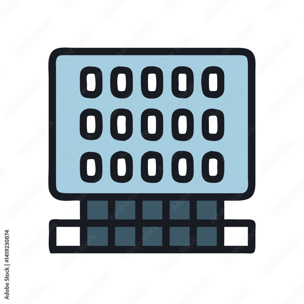 Aufkleber Binary Code Block Icon Representing Data Encryption and Security