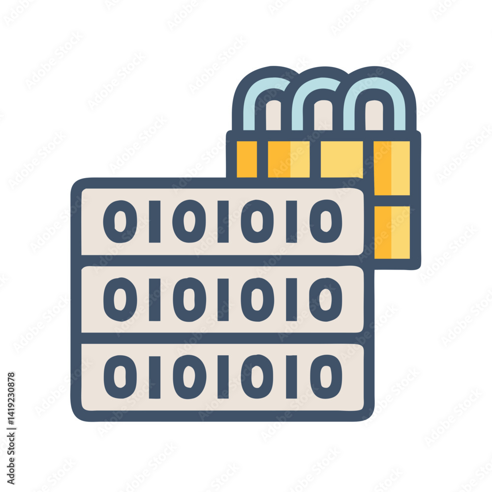 Aufkleber Binary Code Block Icon Representing Data Encryption and Security