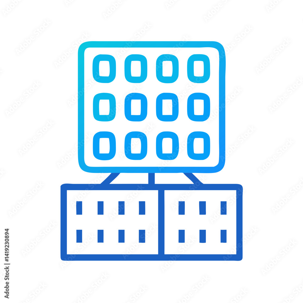 Aufkleber Binary Code Block Icon Representing Data Encryption and Security