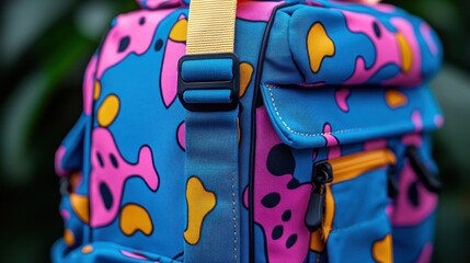 Fototapeta premium Colorful Backpack Detail Outdoors