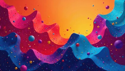 Abstract geometric shapes repeating in vibrant colors, design, shapes