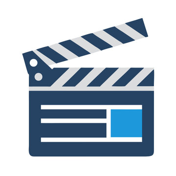 Clapperboard Icon Representing Movie Production and Cinematic Filmmaking