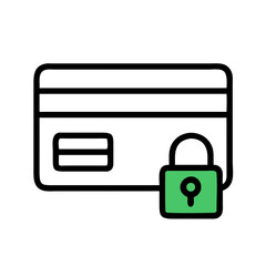 Credit Card with Lock Icon Representing Secured Payment and Financial Protection
