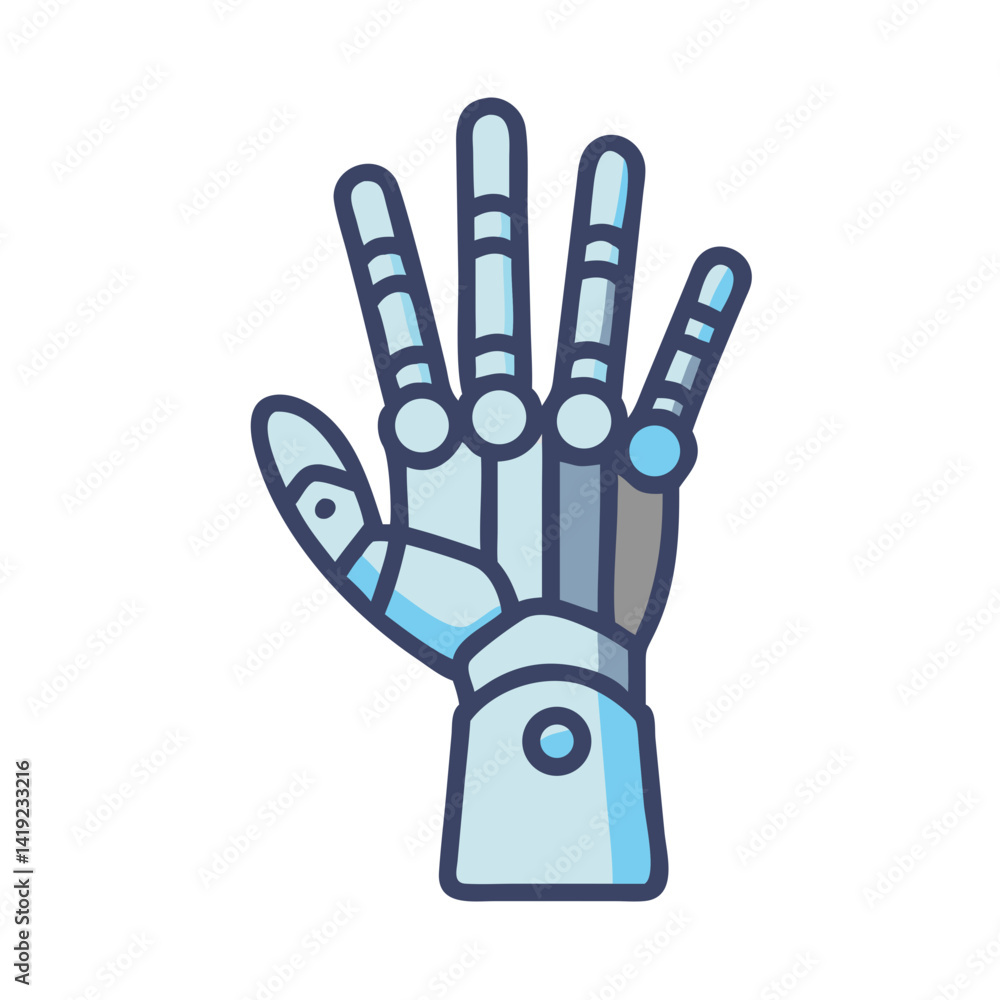 Poster cybernetic hand icon representing bionic prosthesis and advanced limb technology