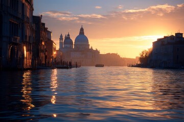 Obraz premium Venice Grand Canal at Sunrise with Santa Maria Della Salute Church