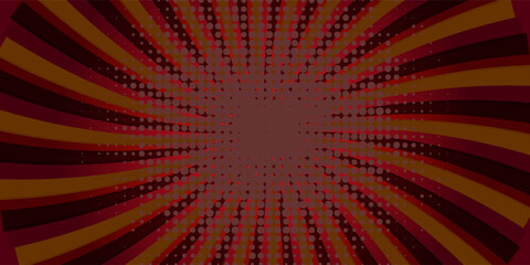 Stylish colorful retro comic speech bubble on halftone orange color background. Vector illustration, vintage design, pop art style.