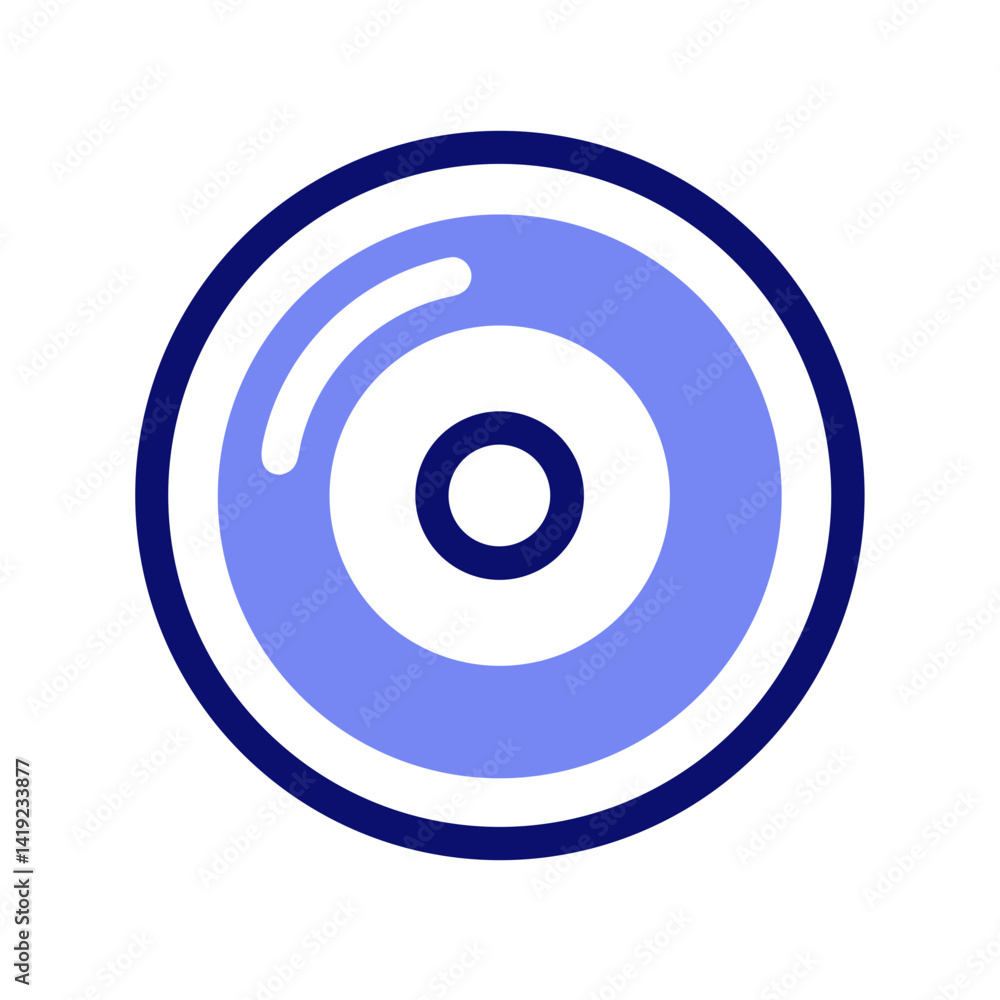 Poster disc icon representing digital media storage and data backup