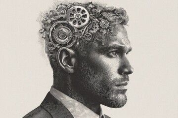 Contemplative Profile of a Man