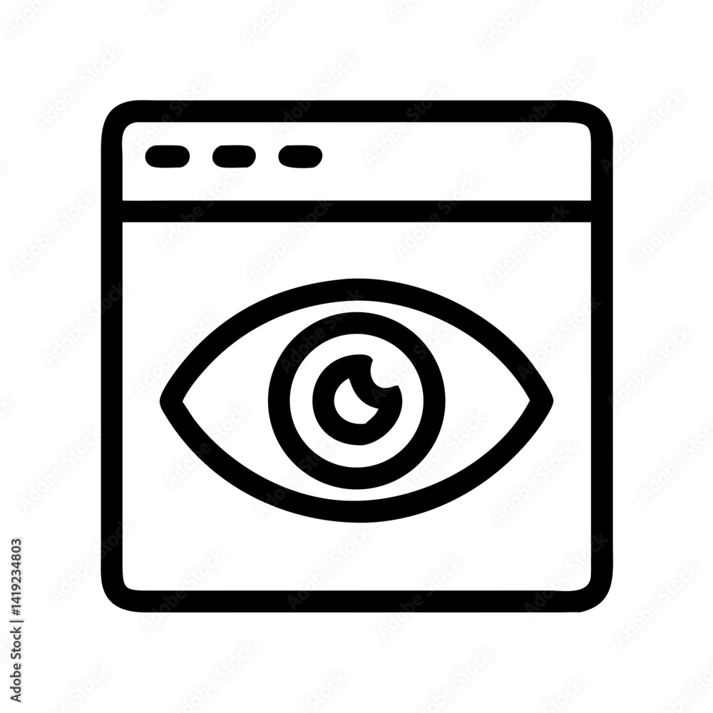 Aufkleber eye icon representing visual review or preview and content inspection