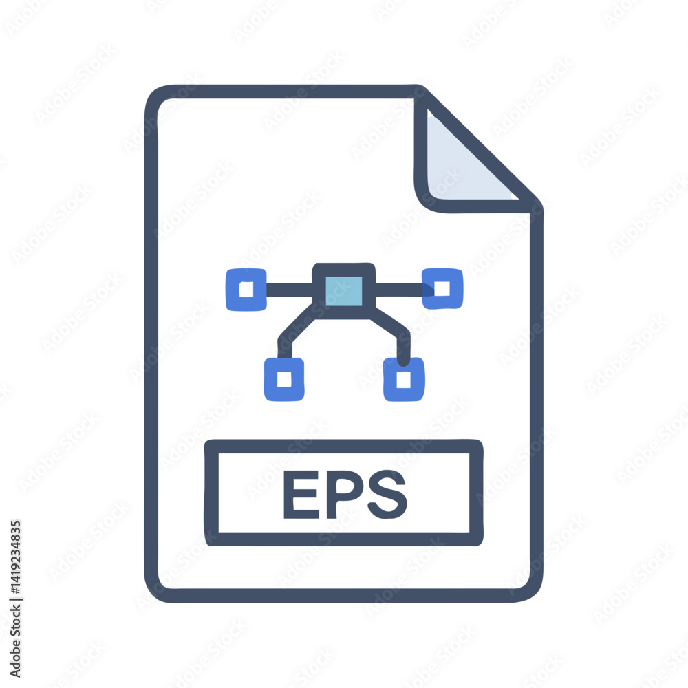 Poster eps file icon representing vector graphic format and digital illustration