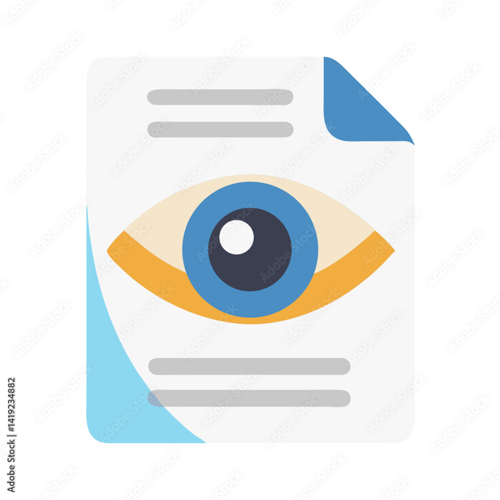 Poster eye icon representing visual review or preview and content inspection