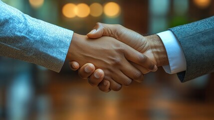 Client and bank staff shaking hands after account creation